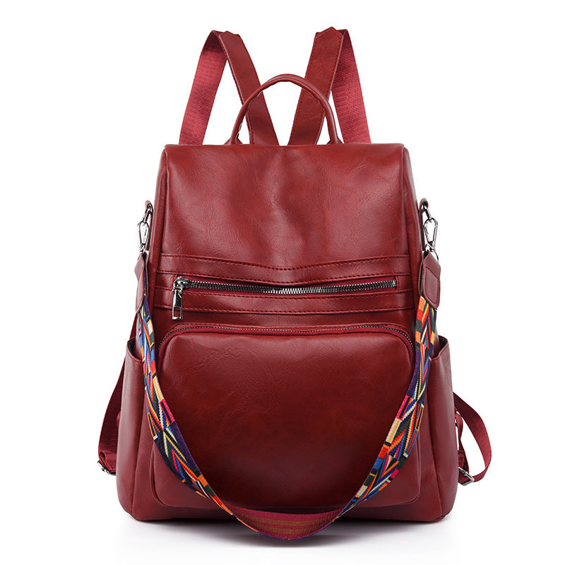 Women's Waterproof Travel Backpack – Large Capacity PU Leather