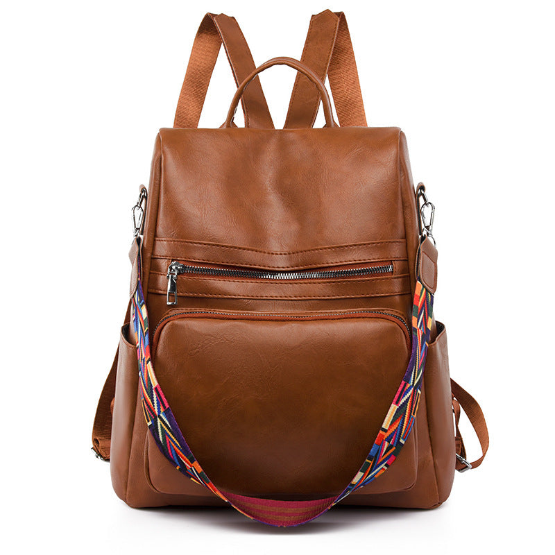 Women's Waterproof Travel Backpack – Large Capacity PU Leather