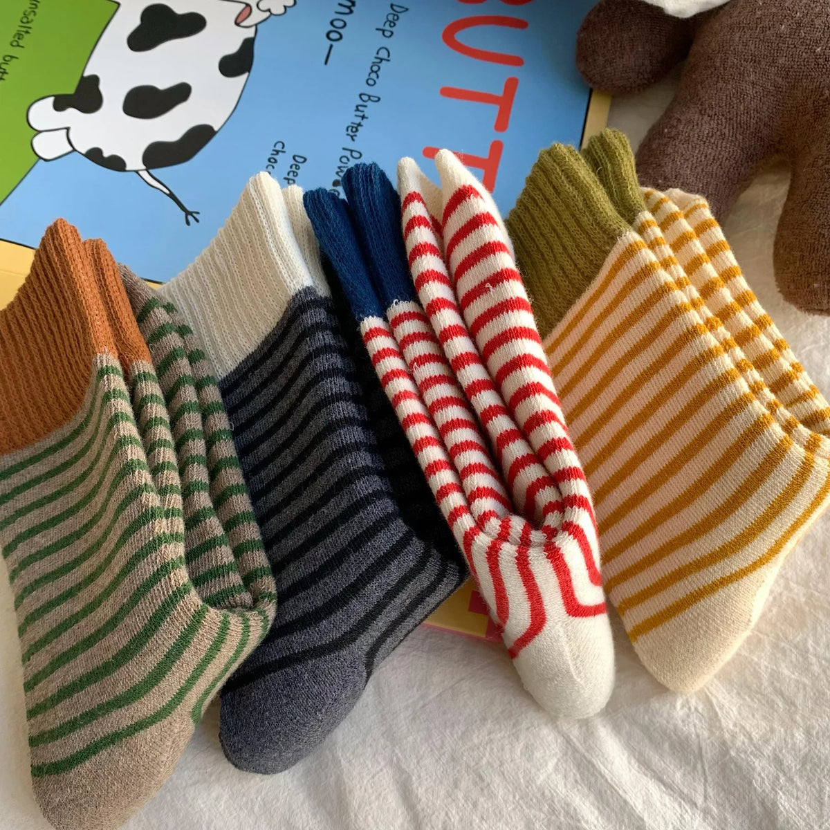 Women's Wool Socks – Thick & Warm Ribbed Design for Fall & Winter