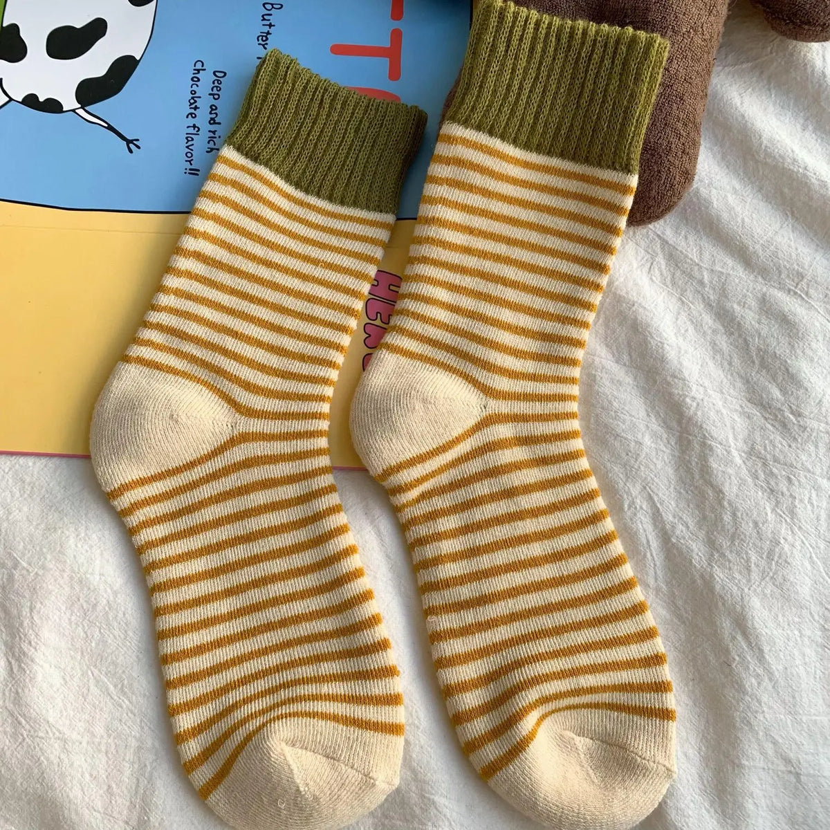 Women's Wool Socks – Thick & Warm Ribbed Design for Fall & Winter