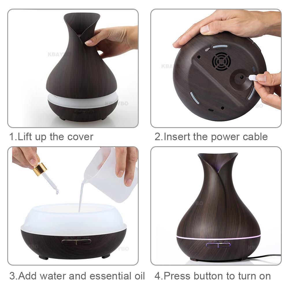Wood Grain Essential Oil Diffuser (400ml)