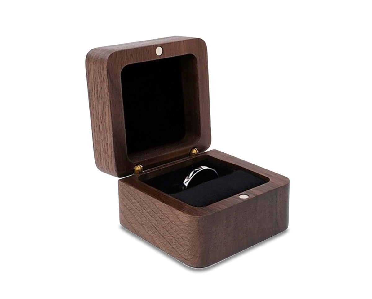 Wooden Ring Box – Wedding Ring Holder & Jewelry Storage