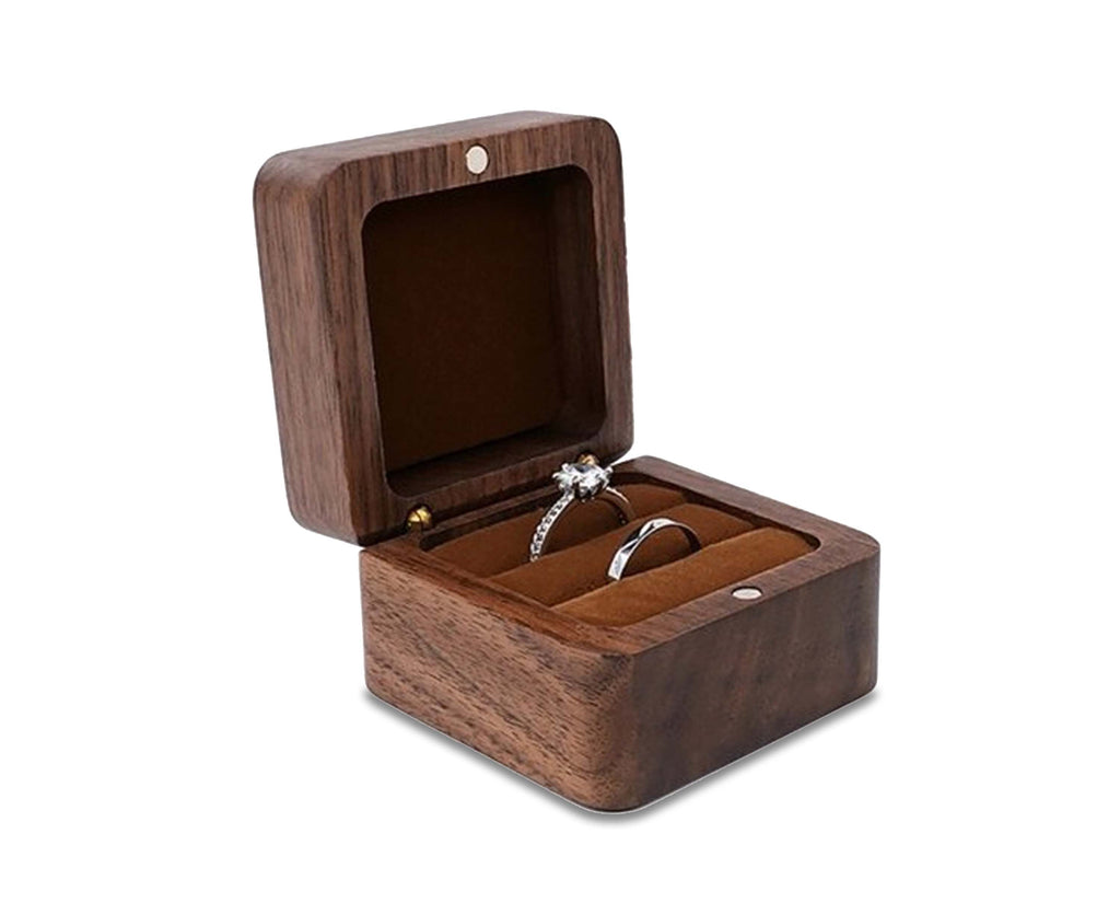 Wooden Ring Box – Wedding Ring Holder & Jewelry Storage