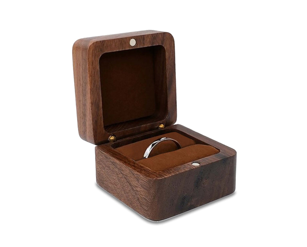 Wooden Ring Box – Wedding Ring Holder & Jewelry Storage