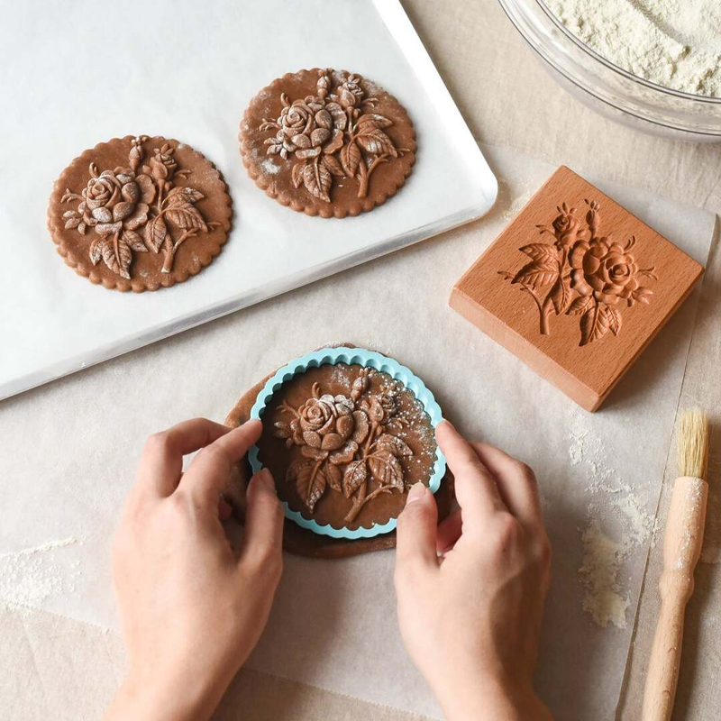 Wooden Rose Flower Cookie Cutter