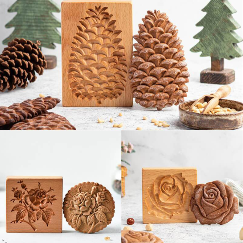 Wooden Rose Flower Cookie Cutter
