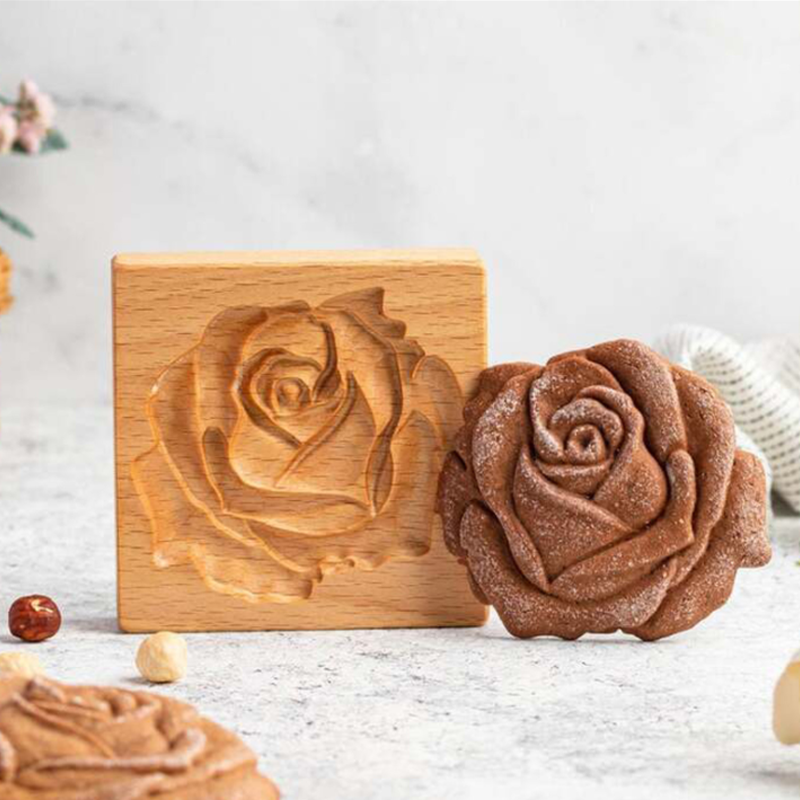 Wooden Rose Flower Cookie Cutter