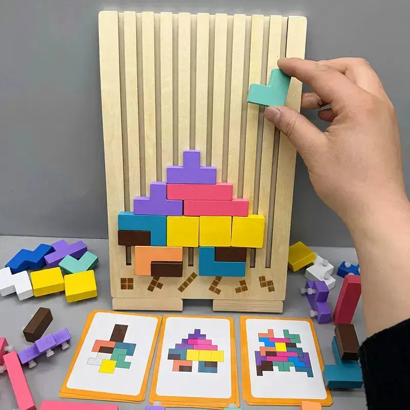 Wooden Stacking Game for Focus and Fine Motor Skills