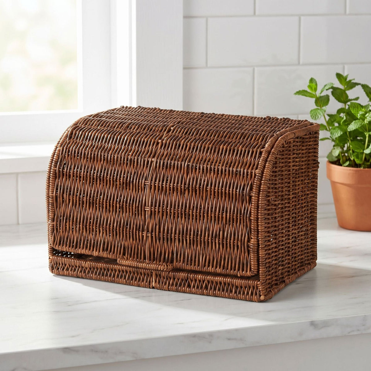 Woven Bread Basket with Lid