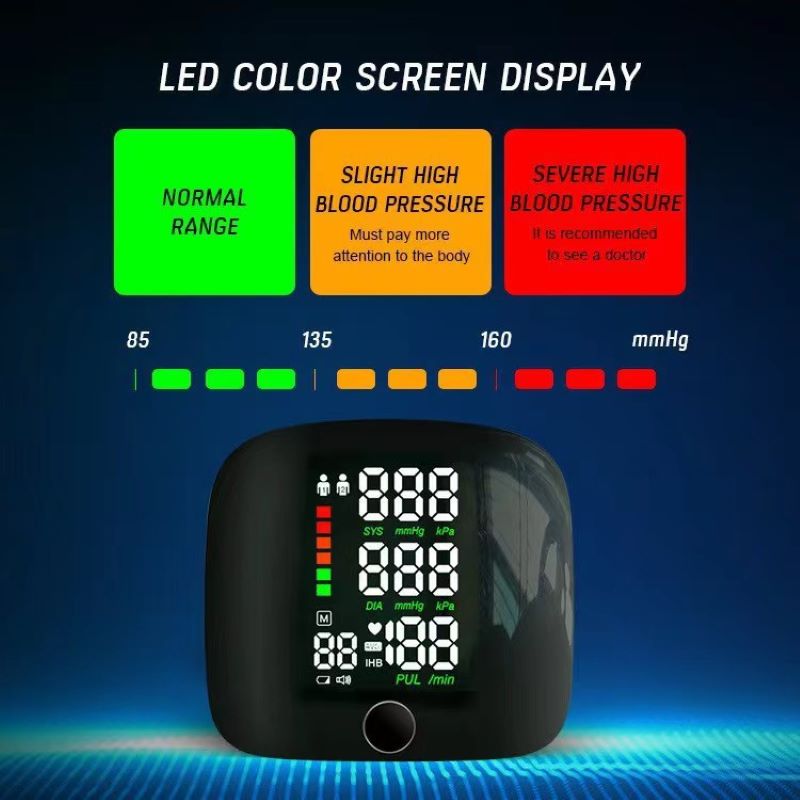 Wrist Blood Pressure Monitor with Voice Guide and LED Display
