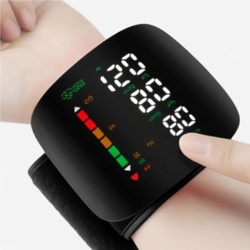 Wrist Blood Pressure Monitor with Voice Guide and LED Display
