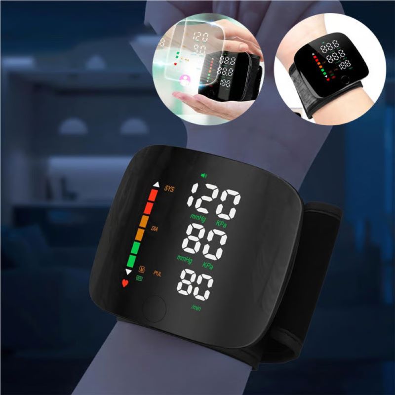 Wrist Blood Pressure Monitor with Voice Guide and LED Display