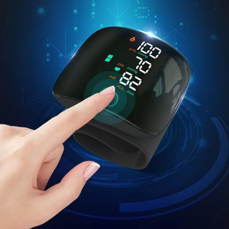 Wrist Blood Pressure Monitor with Voice Guide and LED Display
