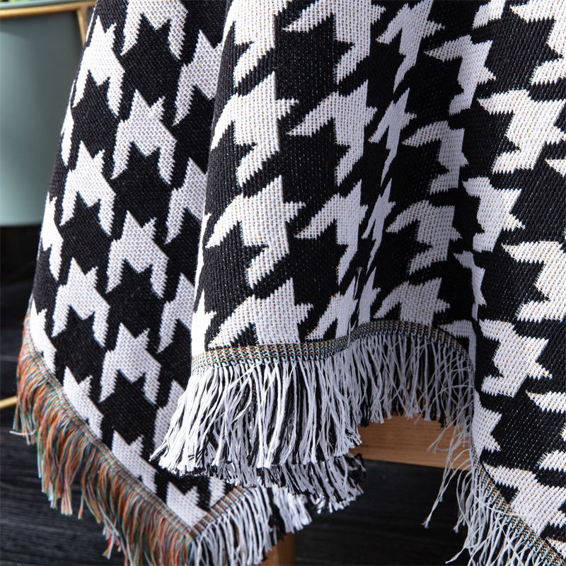 Zebra Print Decorative Sofa Throw with Fringe