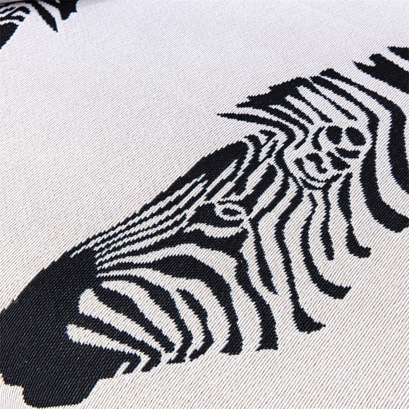 Zebra Print Decorative Sofa Throw with Fringe