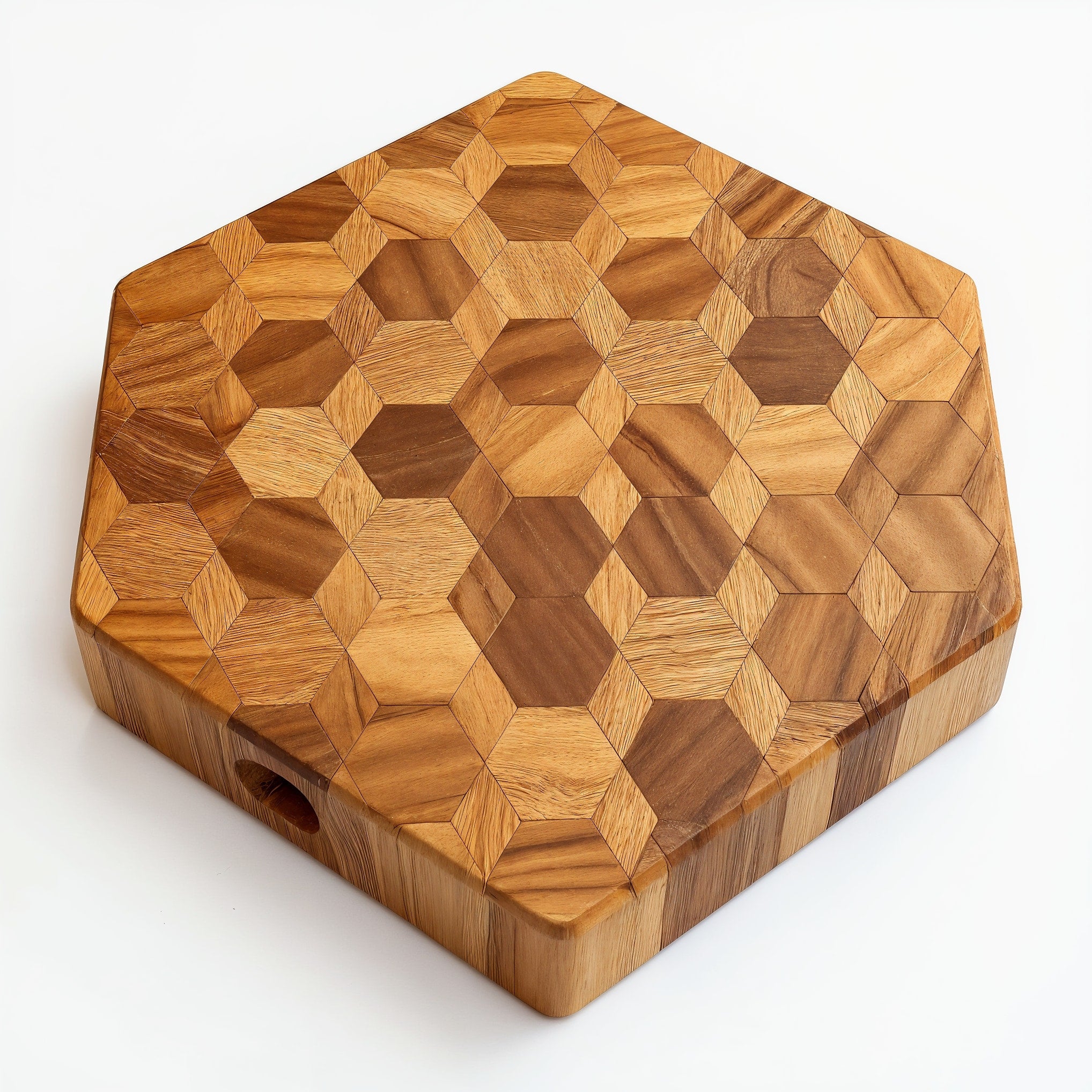 Shopaverly Oak Hexagonal Butcher Block — top-down flat lay