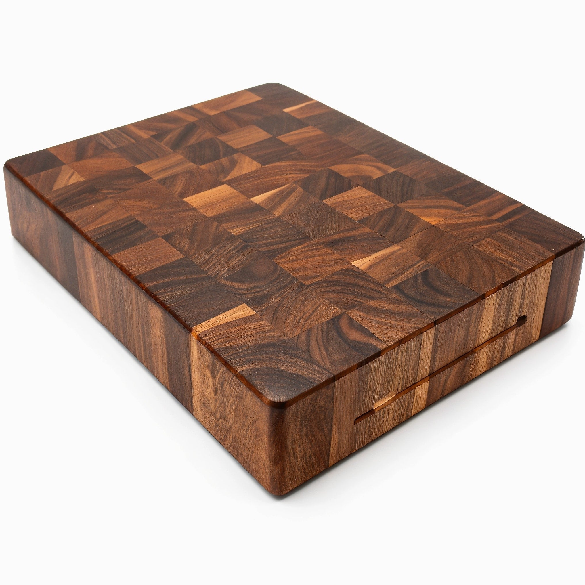 Shopaverly Rosewood Luxury Butcher Block — three-quarter angled view showing top face and thickness