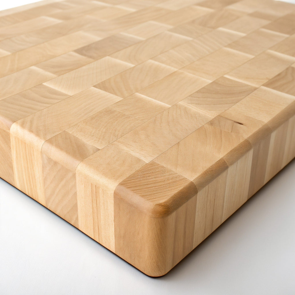 Shopaverly Birch Lightweight Butcher Block — three-quarter angled view showing full top face and edge thickness
