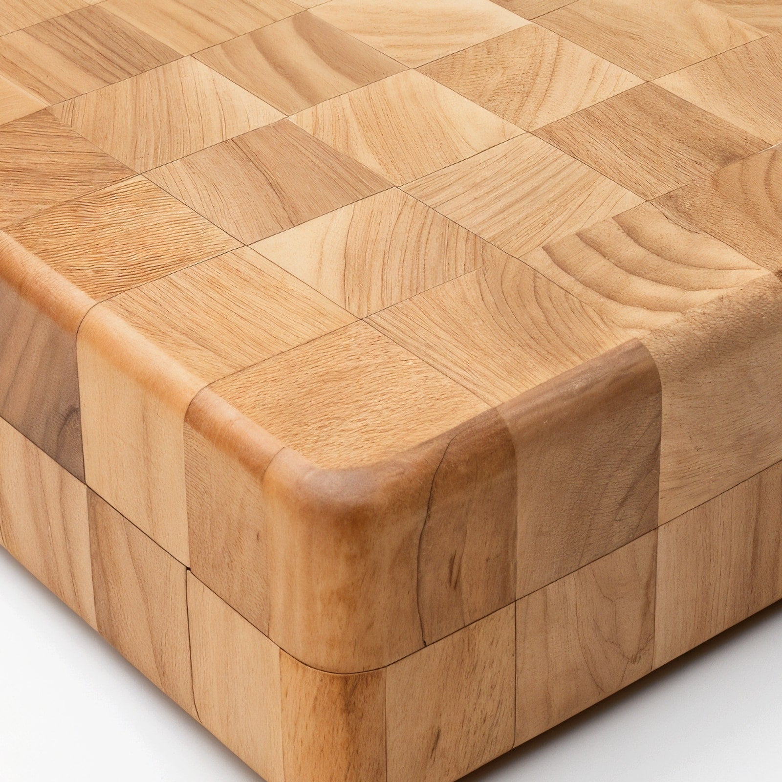 Shopaverly Maple Deluxe Butcher Block — close view of the front edge showing thickness and rounded edges