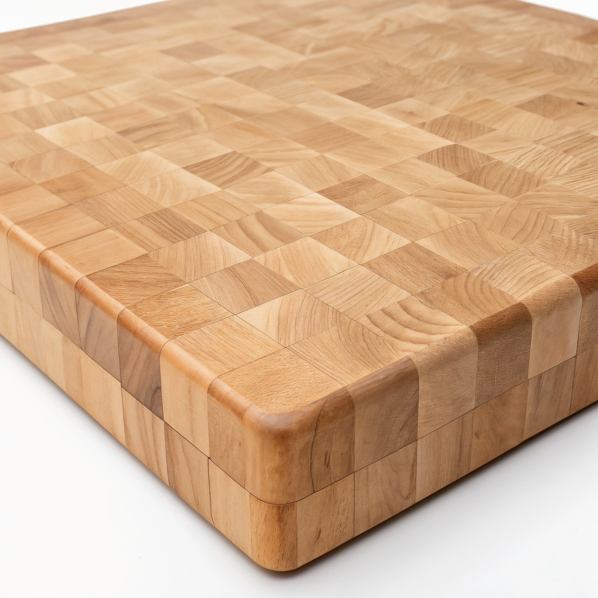 Shopaverly Maple Deluxe Butcher Block — three-quarter angled view showing full top face and edge thickness