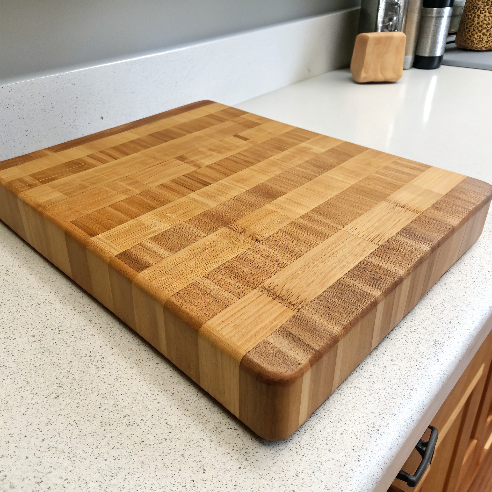 Shopaverly Bamboo Compact Butcher Block — three-quarter angle view showing entire block