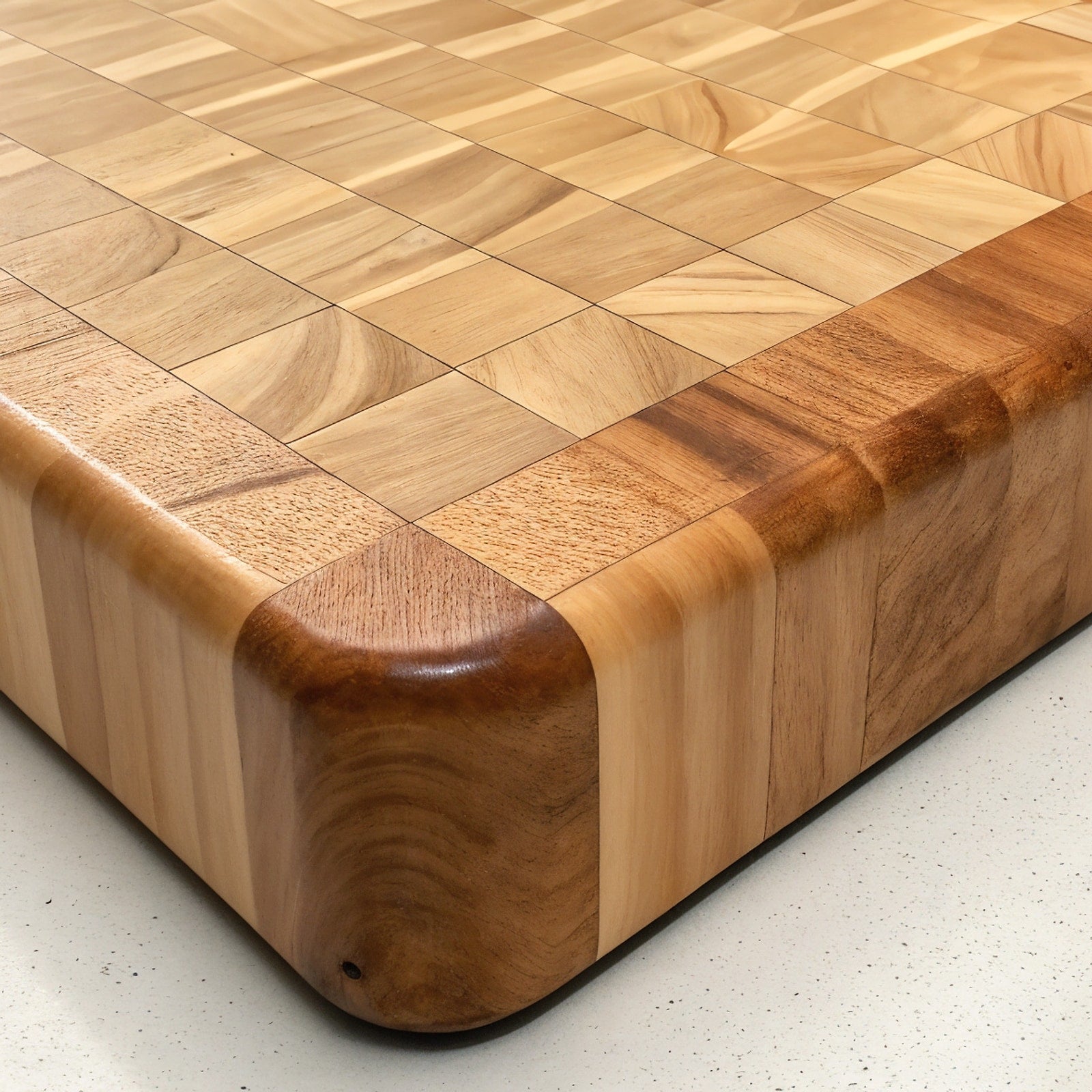 Shopaverly Birch Luxury Butcher Block — close view of the front edge showing thickness and rounded edges