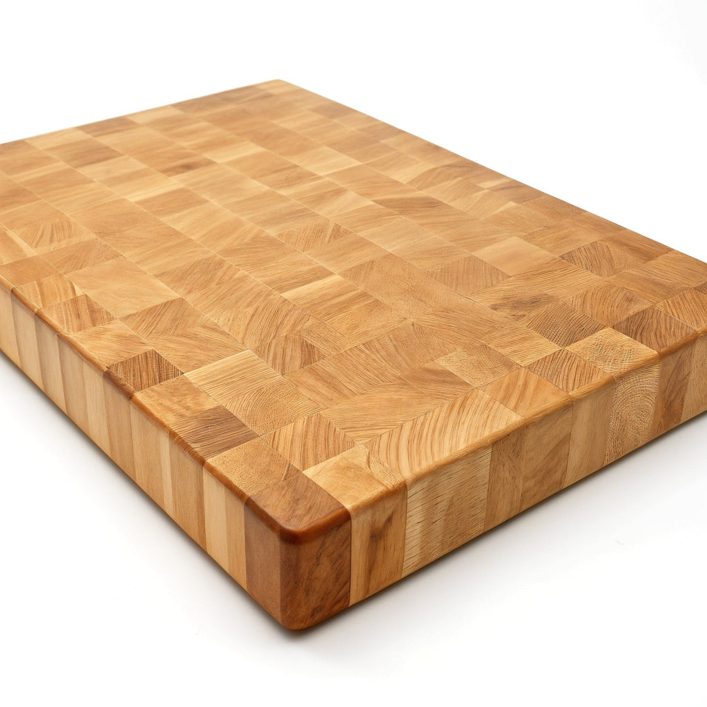 Shopaverly Sycamore Deluxe Butcher Block — three-quarter angled view showing the full top face and front edge thickness