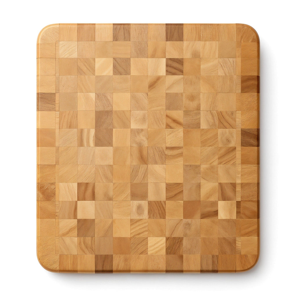 Shopaverly Maple Deluxe Butcher Block — top-down view showing full end-grain checkerboard pattern