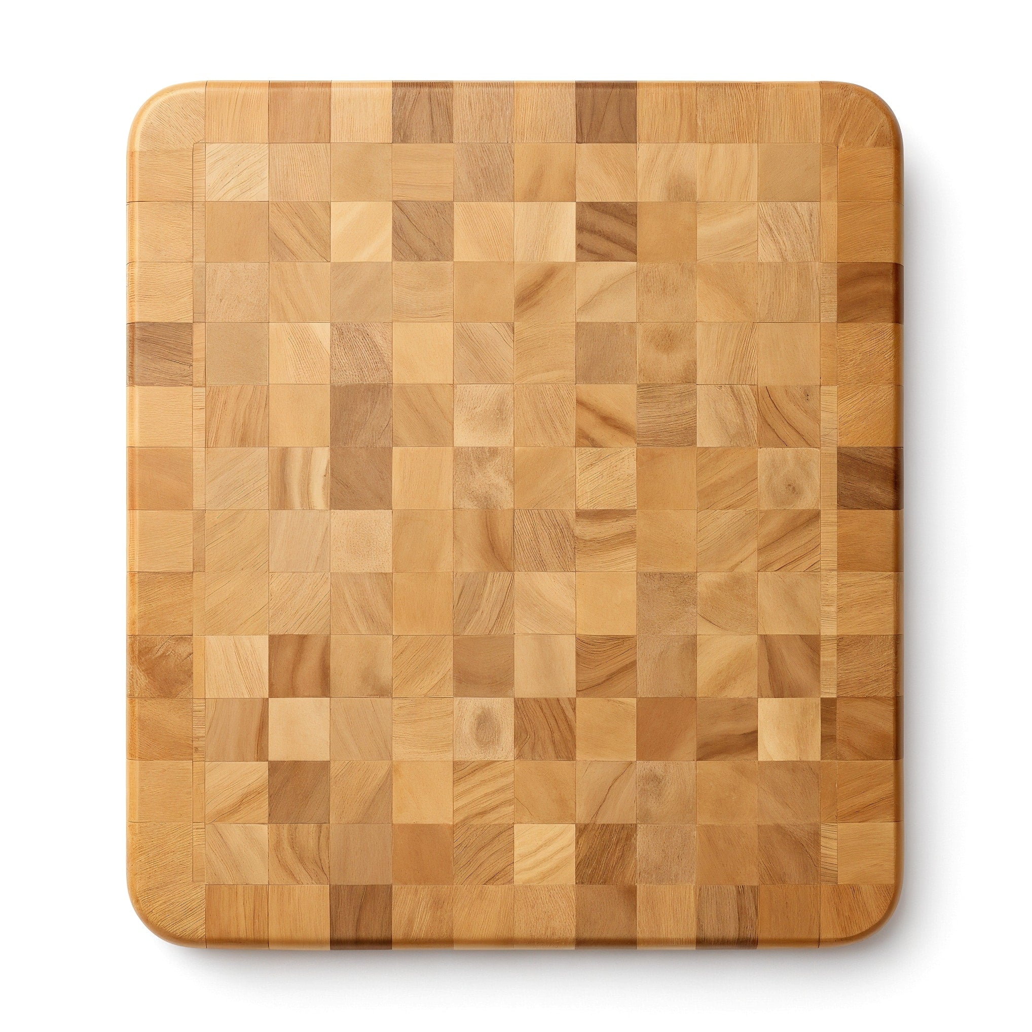 Shopaverly Maple Deluxe Butcher Block — top-down view showing full end-grain checkerboard pattern